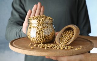 man refusing soy after completing allergy testing