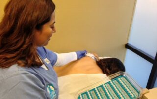 nurse administering a skin test for las vegas allergies